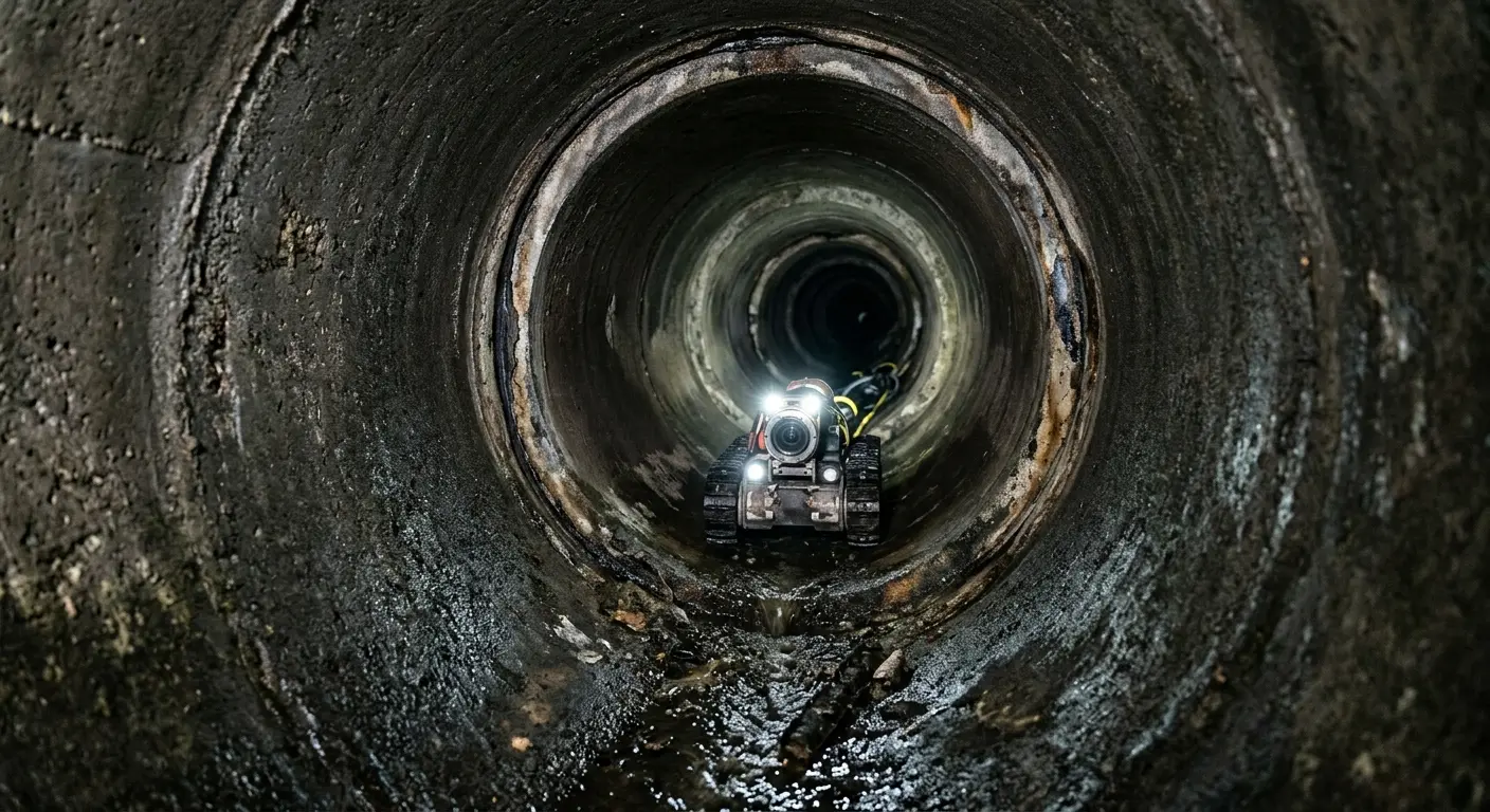 Robotic sewer camera inspecting pipe interior for Sewer Line Cleaning in Silverthorne